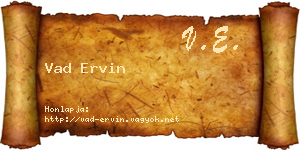 Vad Ervin névjegykártya