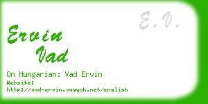 ervin vad business card